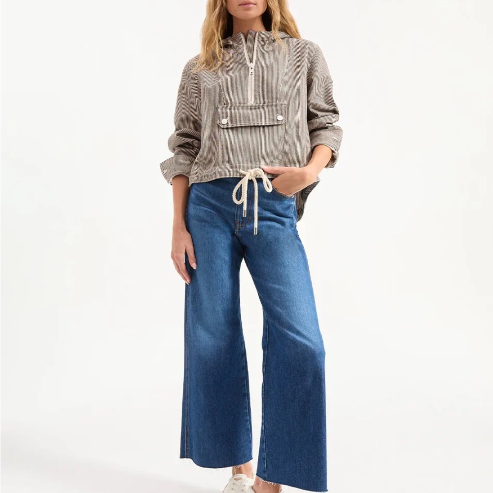 VERONICA BEARD Taylor Cropped High Rise Wide Leg in Bright Blue NWT. - Picture 4 of 6